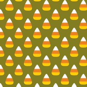 candy corn on green