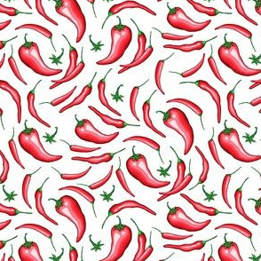 Red chili pepper cartoon seamless pattern