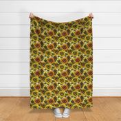 Sunflowers field seamless vector 