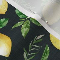 Fresh Lemons // Navy Linen