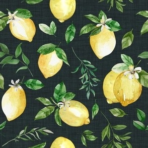 Fresh Lemons // Navy Linen