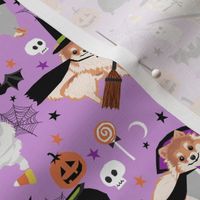 pomeranian halloween fabric - dog halloween fabric, dog costume halloween  - cute pom fabric - purple