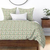 pomeranian cactus fabric - dog cactus fabric, floral cactus fabric, cute dog, dogs fabric, - light mint