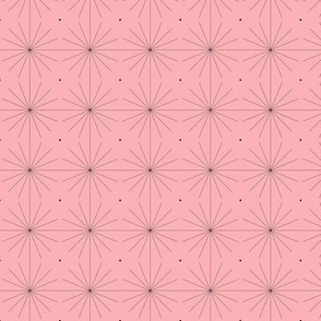 Nineteen Sixty Starburst (small): Pink & Black MCM Starburst Geometric