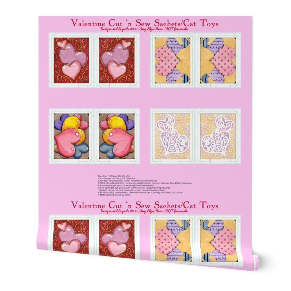 Watercolor Valentine Sachets Pink Set