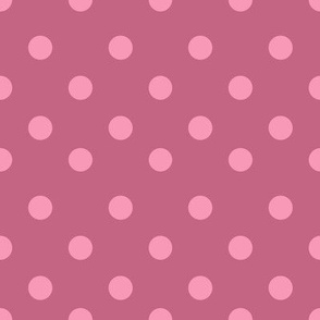 Half inch dark rose pink polka dot