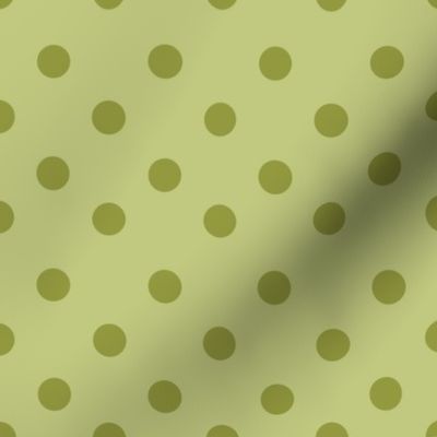 Half inch green polka dot