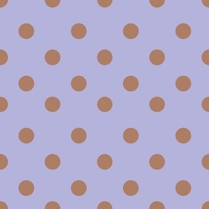 Half inch brown and violet polka dot