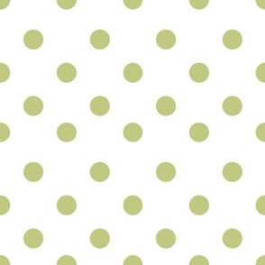 Half inch polka dot white and green