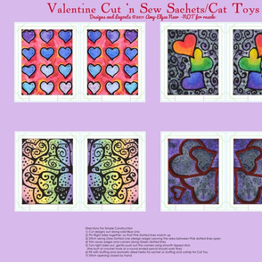 Watercolor Valentine Sachets Purple Set