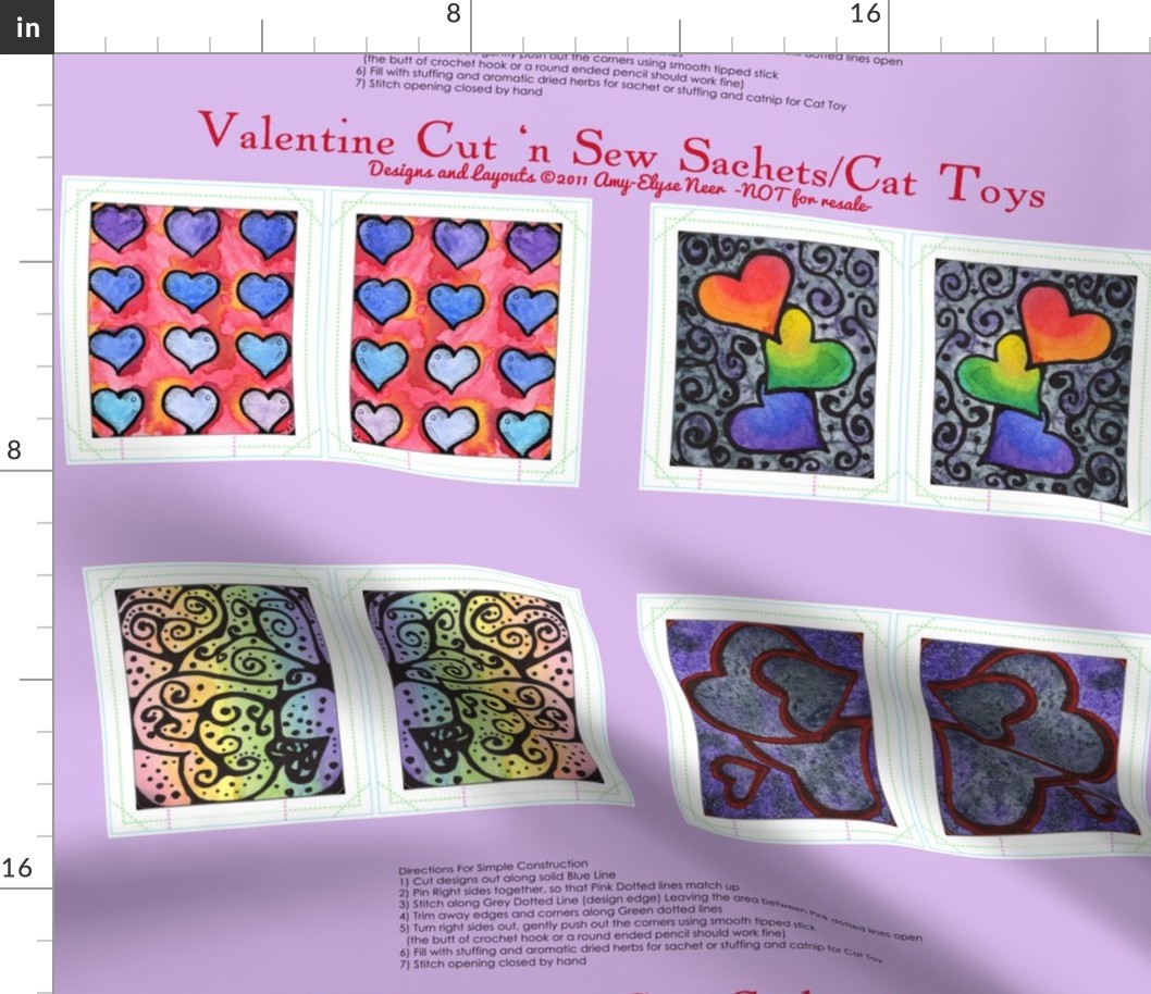 Watercolor Valentine Sachets Purple Set