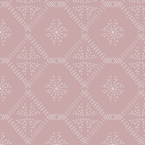 mudcloth freehand  tile - dusty pink - small