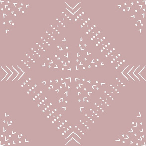 mudcloth freehand  tile - dusty pink - large