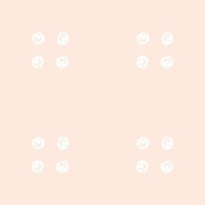 mudcloth freehand dots squared - pale peach