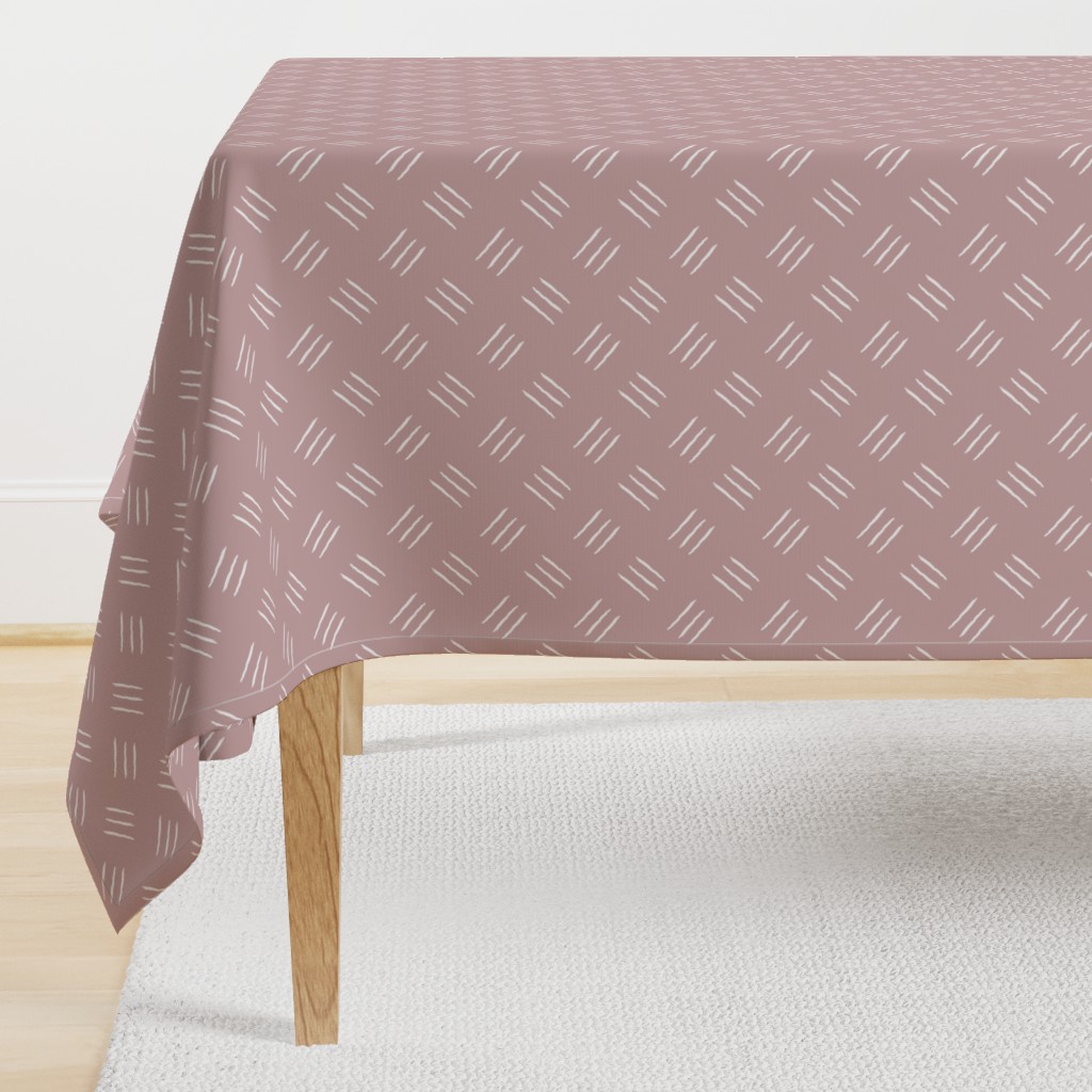 mudcloth freehand checkerplate - dusty pink