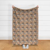 soft kitty watercolor taupe tea towel