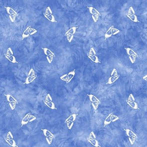 Swallowtails over Iris Blue SunprintTexture