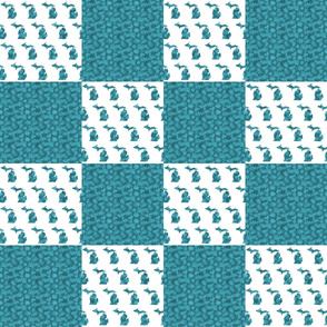 Michigan Teal Cheater Quilt