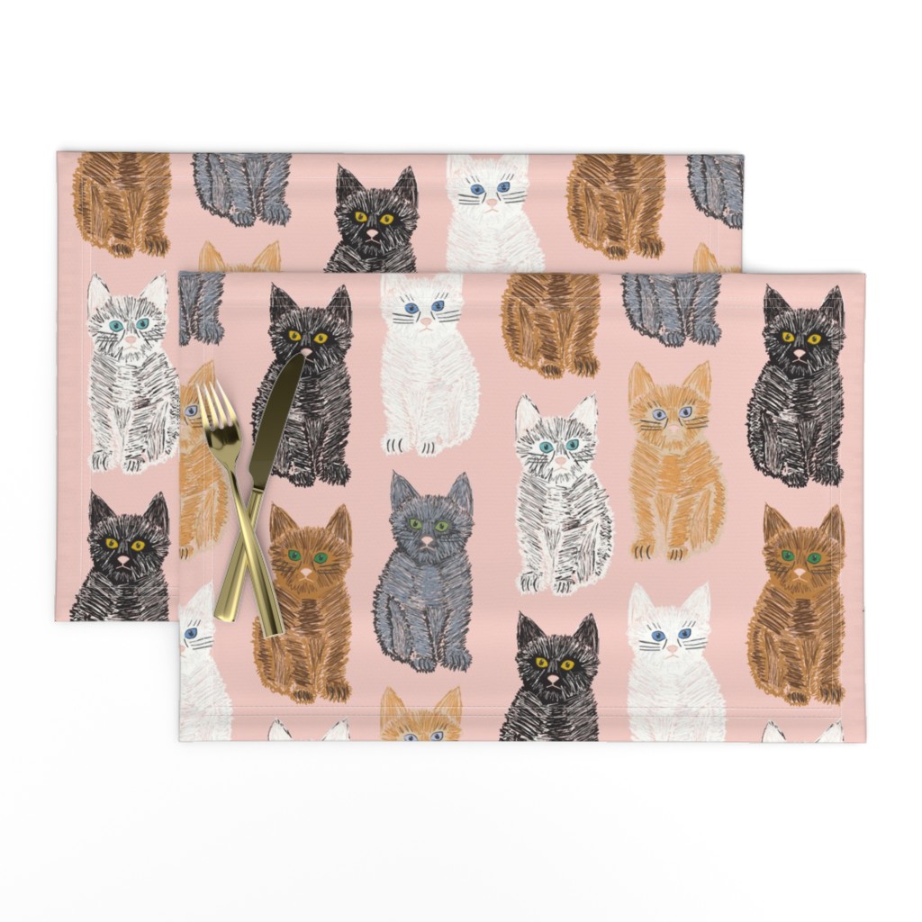 Scribble Kittens - Pink - Large