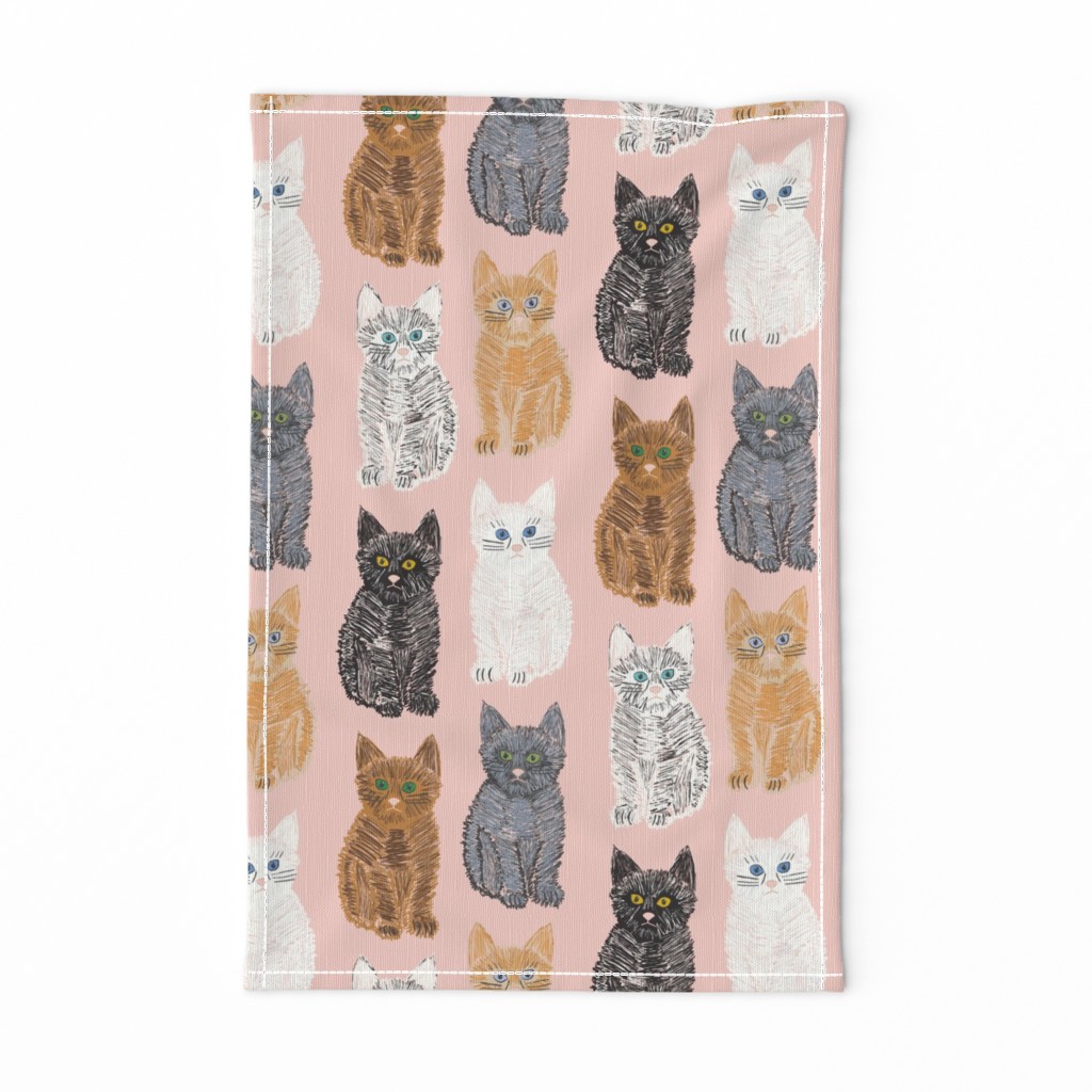 Scribble Kittens - Pink - Large