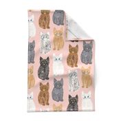 Scribble Kittens - Pink - Large