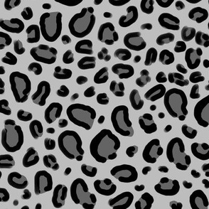 leopard print fabric - grey, animal print fabric, animal design - print