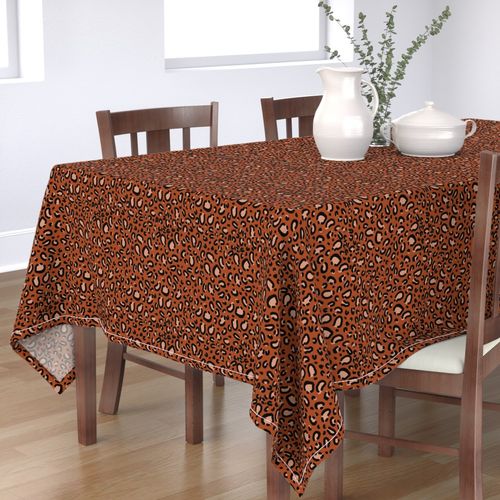 leopard print fabric - rust, animal print fabric, animal design - print