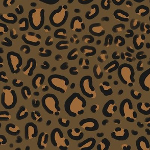 leopard print fabric - dark olive, animal print fabric, animal design - print