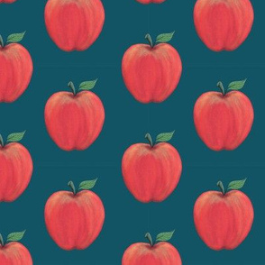 Red Delicious Apples on Back to School Blue