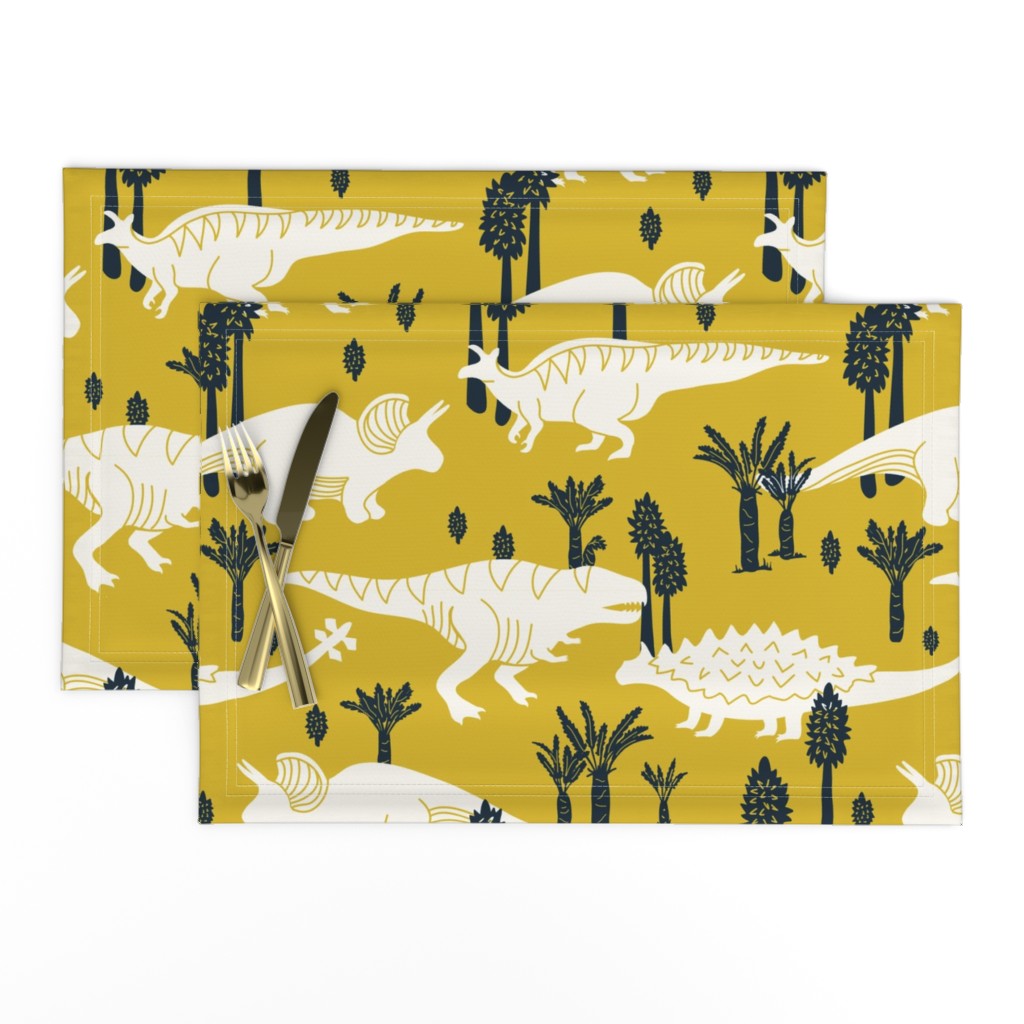 Dinosaurs -Yellow, Navy