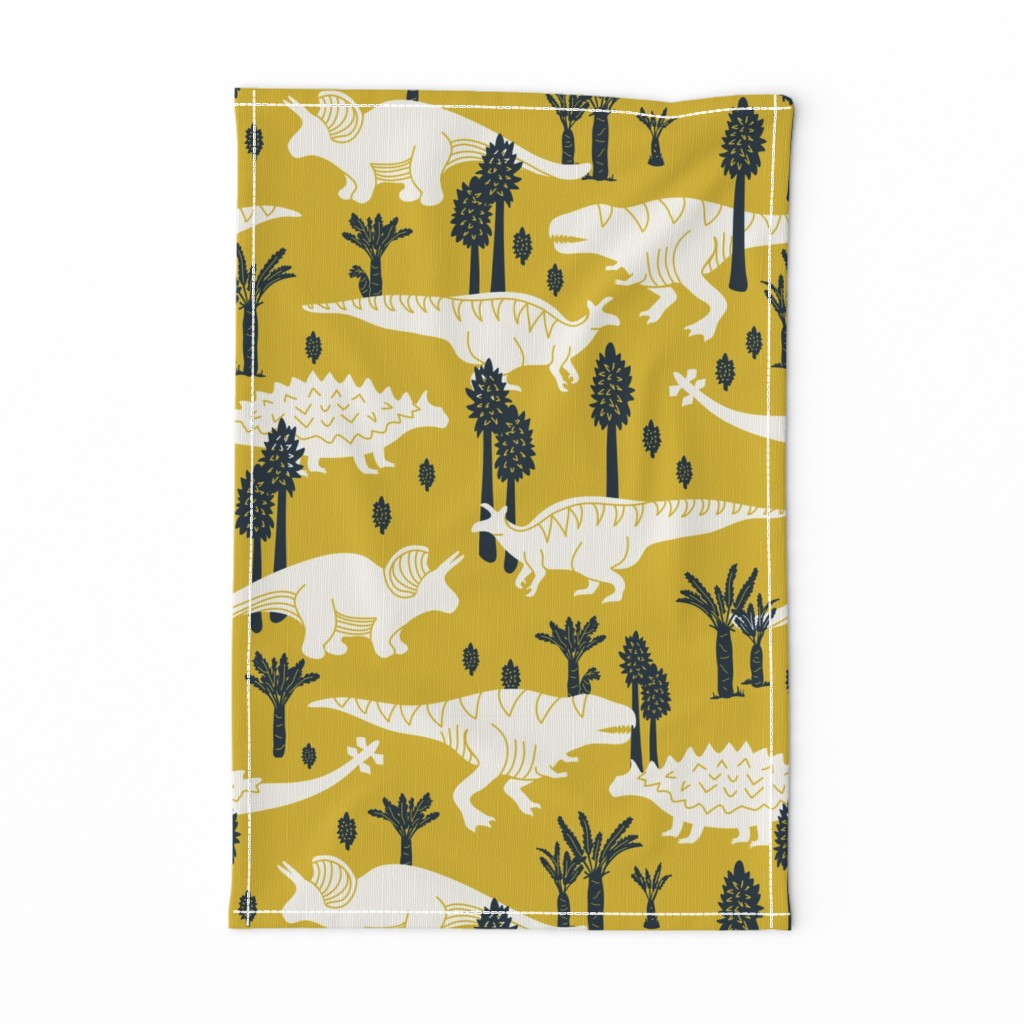 Dinosaurs -Yellow, Navy