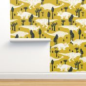 Dinosaurs -Yellow, Navy