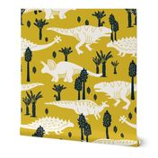 Dinosaurs -Yellow, Navy