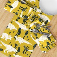 Dinosaurs -Yellow, Navy