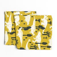 Dinosaurs -Yellow, Navy