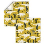 Dinosaurs -Yellow, Navy