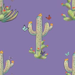 Cactus & Butterflies 2 final lavender