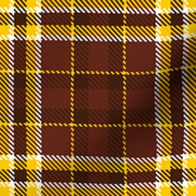 Plaid in  Brown Gold and White