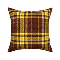 Plaid in  Brown Gold and White