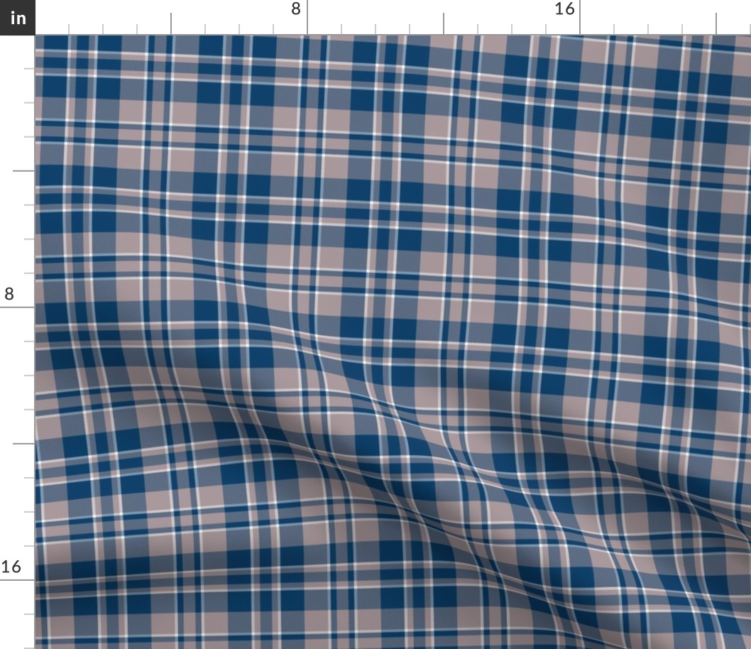 Plaid Blue, Gray, White