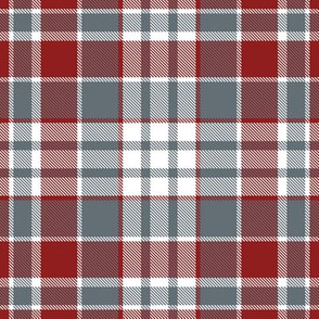 Cranberry Red, Gray and White Plaid