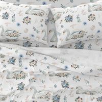 swan floral white