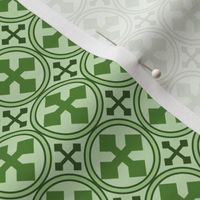 Greek Circle Cross in Green