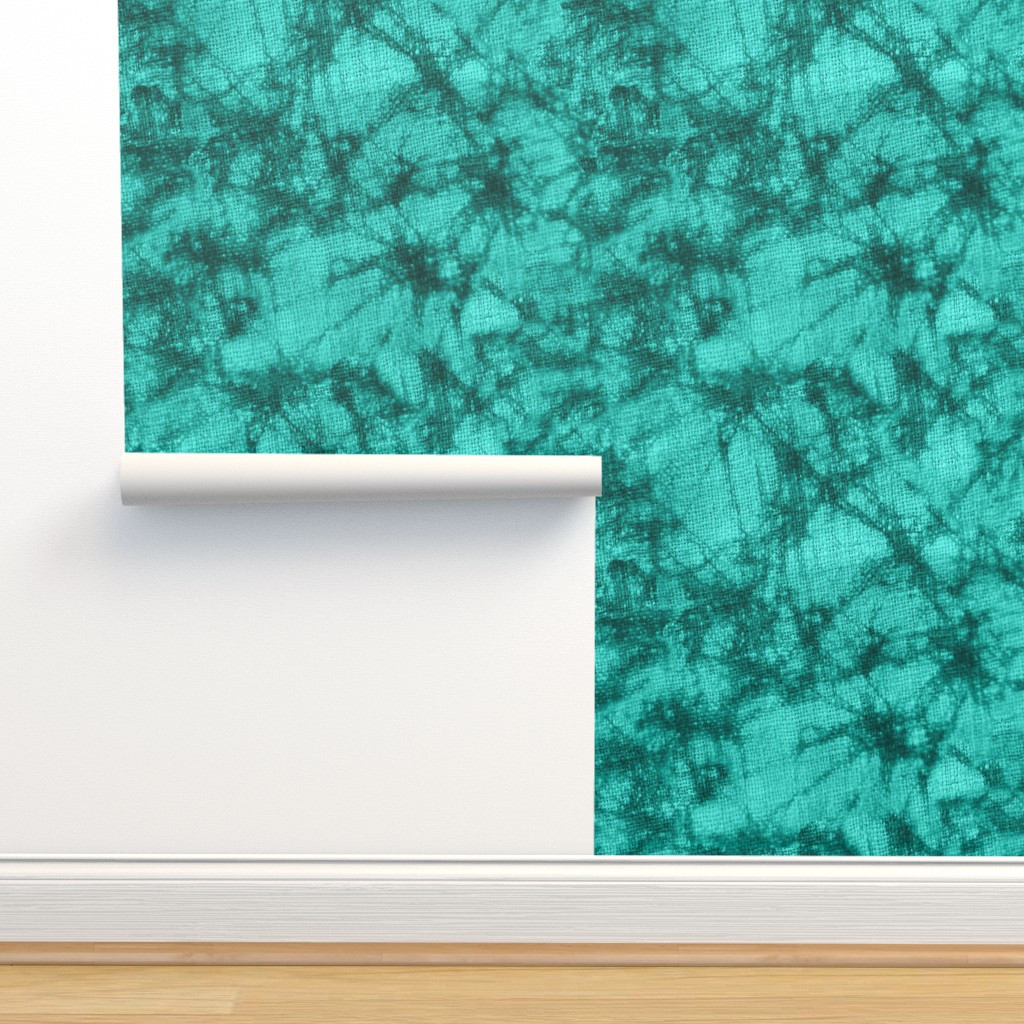 Vernal-Batik Tie Dye Crackle- Woven Wallpaper | Spoonflower