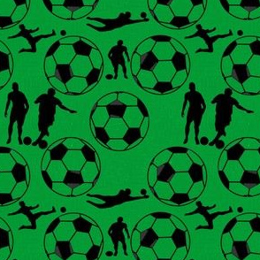 Soccer Players and Balls on Green