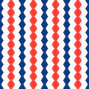 Patriotic Squiiggle Verticle Red White Blue Stripes