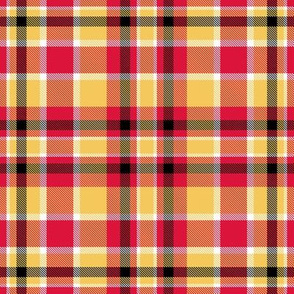 Plaid in Red Yellow Black and White