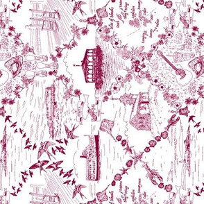 Star Island Toile2.1 vertical burgundy