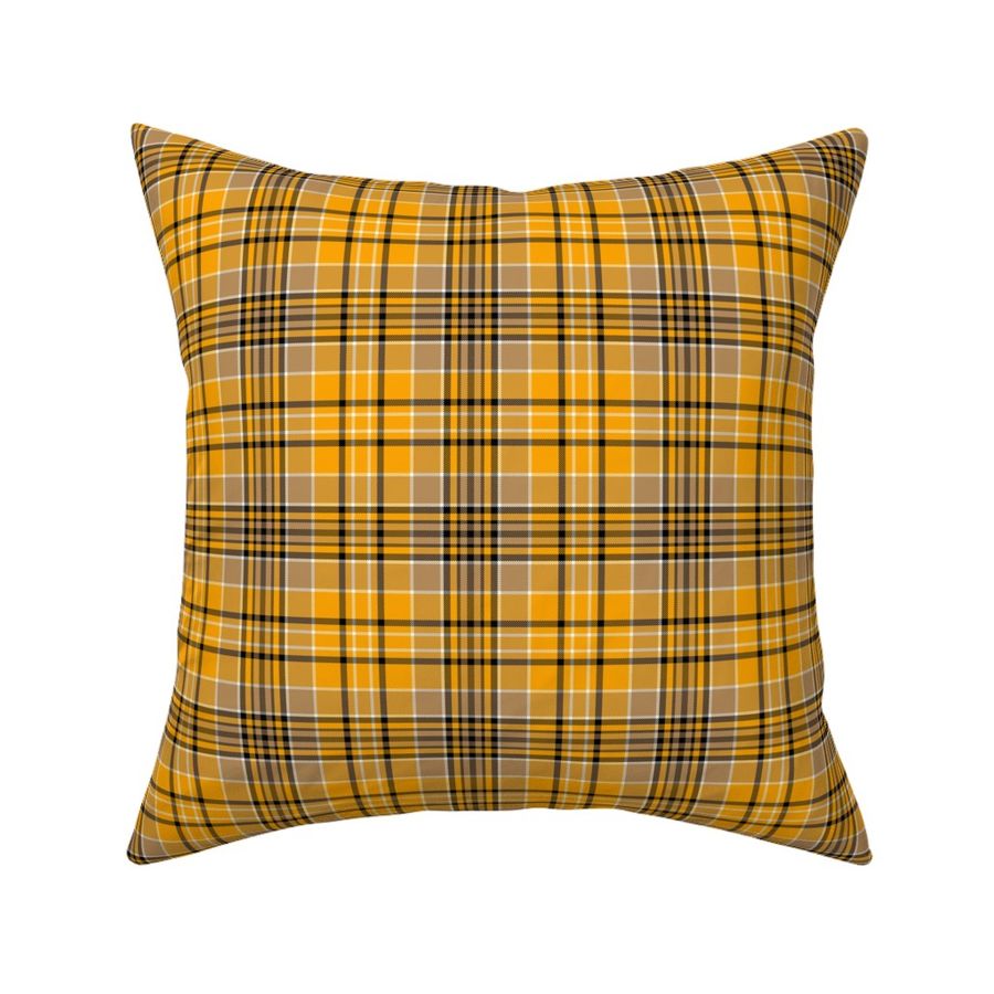 Gold Black and White Plaid Fabric | Spoonflower