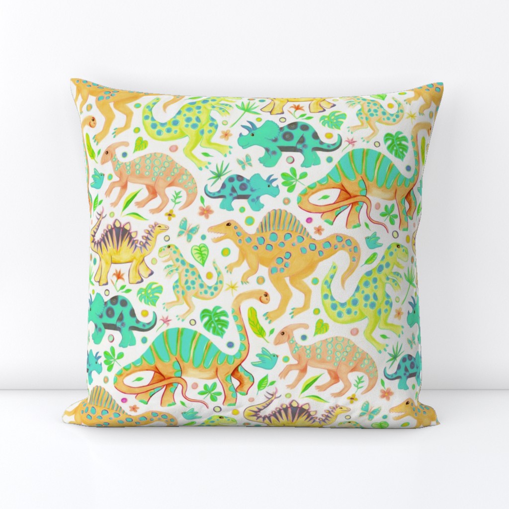 Happy Dinos - citrus colors, large